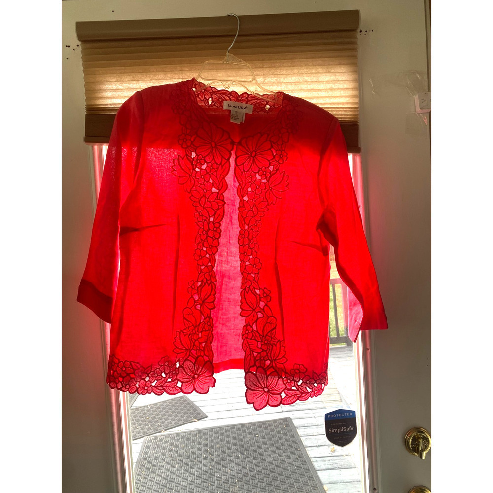 LINO USA Pinkish 100% linen 2 pc women's suit size Small